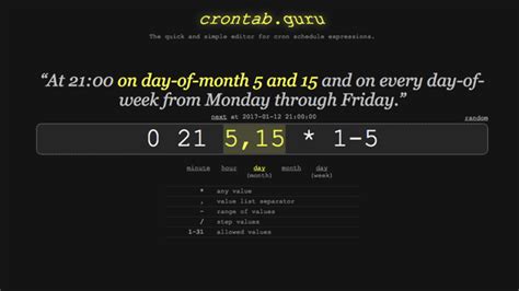 crontab.guru .